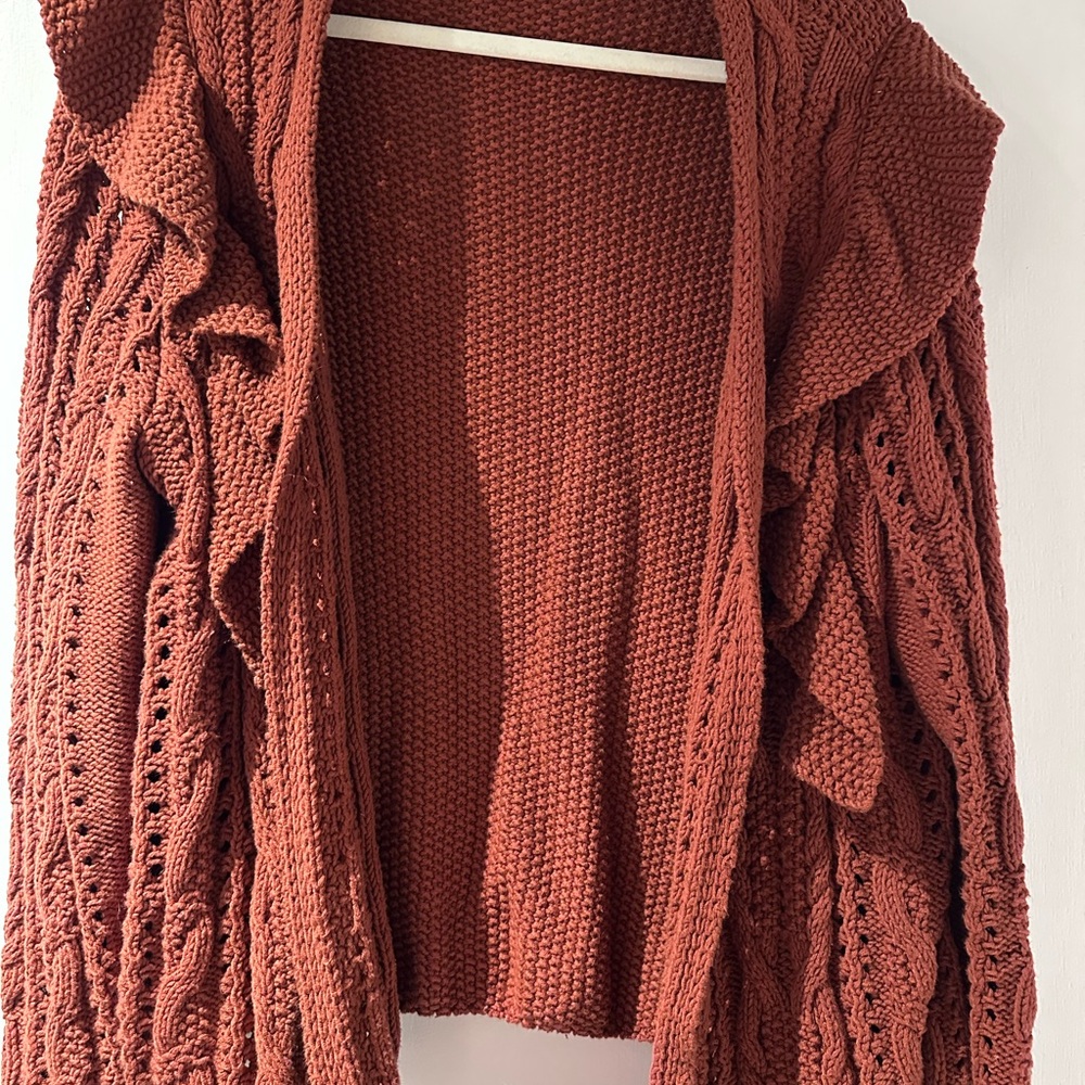 Universal Thread Rust Brown Cable Knit Cardigan